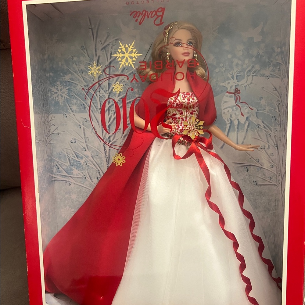 Barbie in Festive Red and White Gown